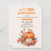 私たちの小さなカボチャの女の子の赤ちゃんシャワー 招待状 (正面)