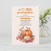私たちの小さなカボチャの女の子の赤ちゃんシャワー 招待状 (スタンド正面)
