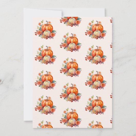 私たちの小さなカボチャの女の子の赤ちゃんシャワー 招待状 (裏面)