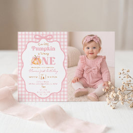 私たちの小さなカボチャの女の子1歳の誕生日招待状 招待状