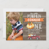 私たちの小さなカボチャの少年の誕生日の招待状 招待状 (正面)