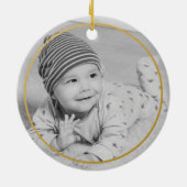 私たちの小さなカボチャの最初のハロウィンフォトオーナメント セラミックオーナメント (裏面)