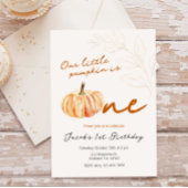 私たちの小さなカボチャの最初の誕生日パーティーの招待状 招待状