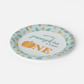 私たちの小さなカボチャの最初の誕生日 ペーパープレート (アングル)