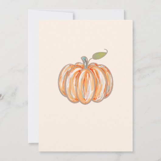 私たちの小さなカボチャの最初の誕生日 招待状 (裏面)