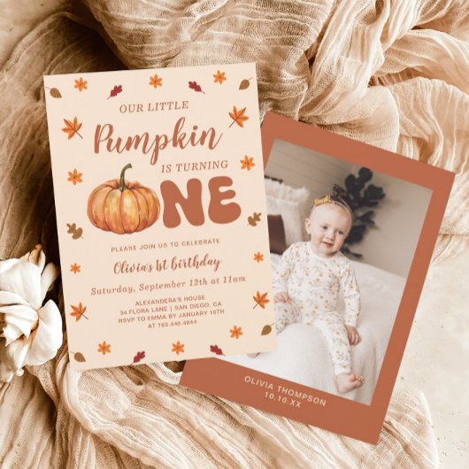 私たちの小さなカボチャの最初の誕生日 招待状