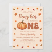 私たちの小さなカボチャの最初の誕生日 招待状 (正面)
