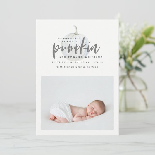 私たちの小さなカボチャの誕生の発表を紹介 シーズンカード (スタンド正面)