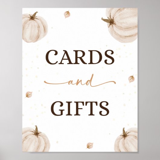 私たちの小さなカボチャの誕生日カードとギフト ポスター (正面)