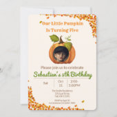 私たちの小さなカボチャの誕生日写真 招待状 (正面)