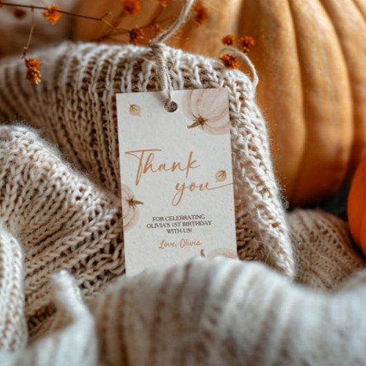 私たちの小さなカボチャの誕生日感謝タグ ギフトタグ