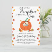 私たちの小さなカボチャの誕生日招待状 招待状 (スタンド正面)