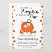 私たちの小さなカボチャの誕生日招待状 招待状 (正面/裏面)