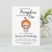 私たちの小さなカボチャの誕生日招待状 招待状 (スタンド正面)