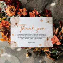 私たちの小さなカボチャの赤ちゃんシャワーサンキューカード エンクロージャーカード