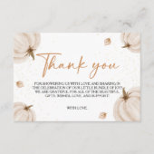 私たちの小さなカボチャの赤ちゃんシャワーサンキューカード エンクロージャーカード (正面)