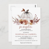 私たちの小さなカボチャの途中の赤ちゃんシャワー葉書 ポストカード (正面/裏面)