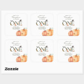 私たちの小さなカボチャはありがとうステッカー スクエアシール (シート)