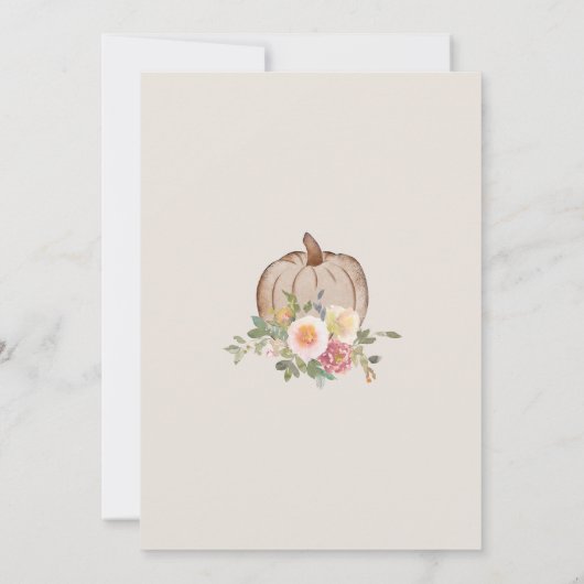 私たちの小さなカボチャは一つの招待状、1歳の誕生日 招待状 (裏面)