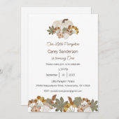 私たちの小さなカボチャは一つの招待状、1歳の誕生日 招待状 (正面/裏面)