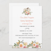 私たちの小さなカボチャは一つの招待状、1歳の誕生日 招待状 (正面/裏面)