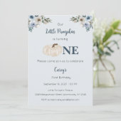 私たちの小さなカボチャは一つの招待状、1歳の誕生日 招待状 (スタンド正面)