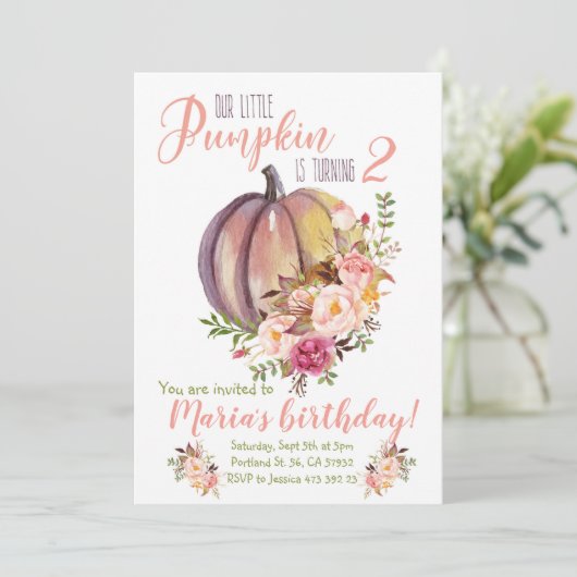 私たちの小さなカボチャは誕生日招待状を回している 招待状 (スタンド正面)