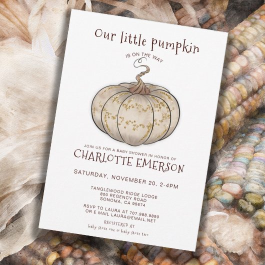 私たちの小さなカボチャは赤ちゃんシャワーの途中で 招待状