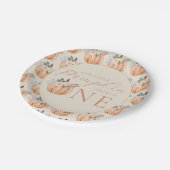 私たちの小さなカボチャは1歳の誕生日である ペーパープレート (アングル)