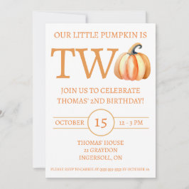 私たちの小さなカボチャは、子供の誕生日パーティー2である 招待状