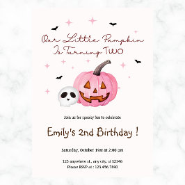 私たちの小さなカボチャハロウィーン誕生日任意の年 招待状