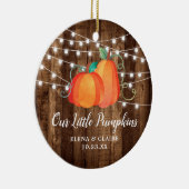 私たちの小さなカボチャパーソナライズされたの秋のベビー セラミックオーナメント (右)