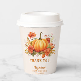 私たちの小さなカボチャフローラ秋ベビーシャワー賛成 紙コップ