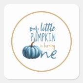 私たちの小さなカボチャブルーの誕生日 スクエアシール (正面)