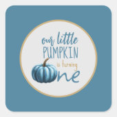 私たちの小さなカボチャブルーの誕生日 スクエアシール (正面)