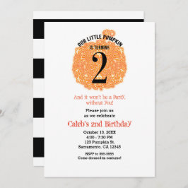 私たちの小さなカボチャ二歳の誕生日パーティー 招待状