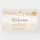 私たちの小さなカボチャ回転Tw秋2nd誕生日 横断幕 (横)