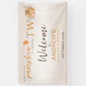 私たちの小さなカボチャ回転Tw秋2nd誕生日 横断幕 (縦)