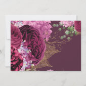 私たちの小さなカボチャ最初の誕生日バーガンディ写真 招待状 (裏面)