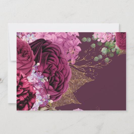 私たちの小さなカボチャ最初の誕生日バーガンディ写真 招待状 (裏面)