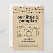 私たちの小さなカボチャ最初の誕生日パーティーの招待 招待状 (正面)