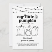 私たちの小さなカボチャ最初の誕生日パーティーの招待 招待状 (正面)