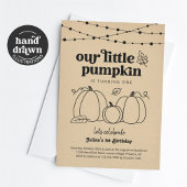 私たちの小さなカボチャ最初の誕生日パーティーの招待 招待状
