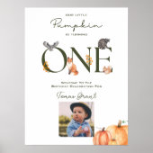 私たちの小さなカボチャ最初の誕生日歓迎ポスター ポスター (正面)