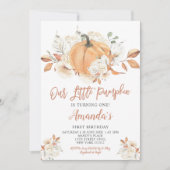 私たちの小さなカボチャ素朴ン誕生日パーティー 招待状 (正面)