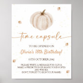 私たちの小さなカボチャ誕生日時間カプセルサイン ポスター (正面)