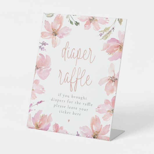 私たちの小さなカボチャ赤ちゃんシャワーおむつラッフルサイン 台座サイン (正面)