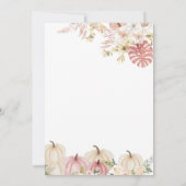 私たちの小さなカボチャ赤ちゃんシャワーフローラ秋 招待状 (裏面)