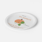 私たちの小さなカボチャ赤ちゃんシャワー招待状 ペーパープレート (アングル)