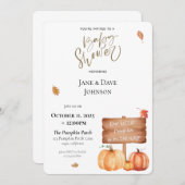 私たちの小さなカボチャ赤ちゃんシャワー招待状 招待状 (正面/裏面)